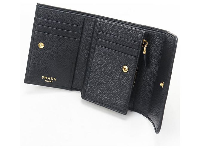 Portafoglio Prada Tri-fold 1MH025 in Black - vista 3