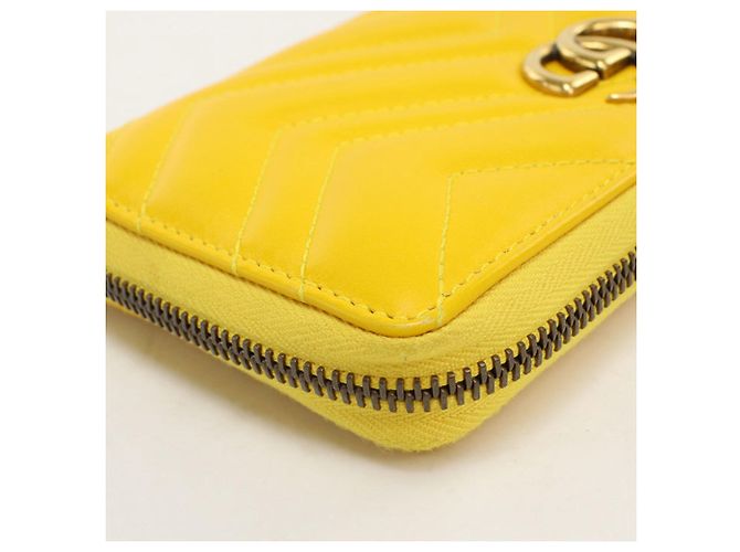 Cartera larga Gucci de piel amarilla - vista 9