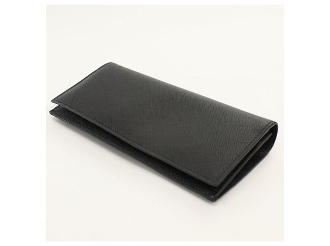 Portafoglio lungo Prada bifold in pelle di vitello nera - vista 2