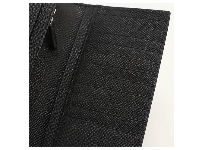Portafoglio lungo Prada bifold in pelle di vitello nera - vista 6