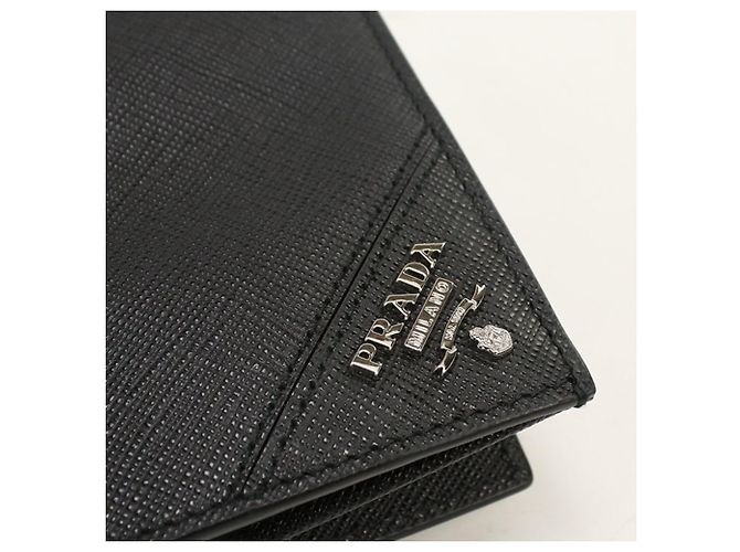 Portafoglio lungo Prada bifold in pelle di vitello nera - vista 7