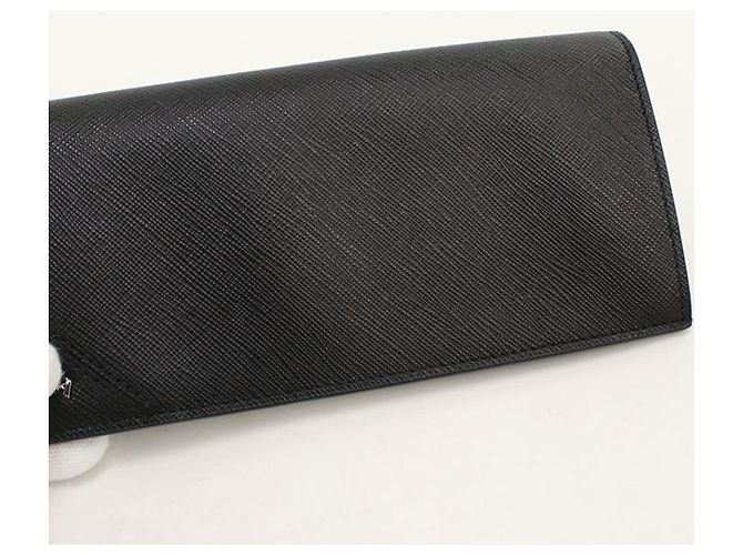 Portafoglio lungo Prada bifold in pelle di vitello nera - vista 8