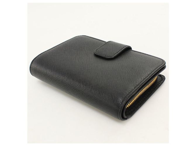 Portafoglio Prada bi-fold in pelle Saffiano nera - vista 2