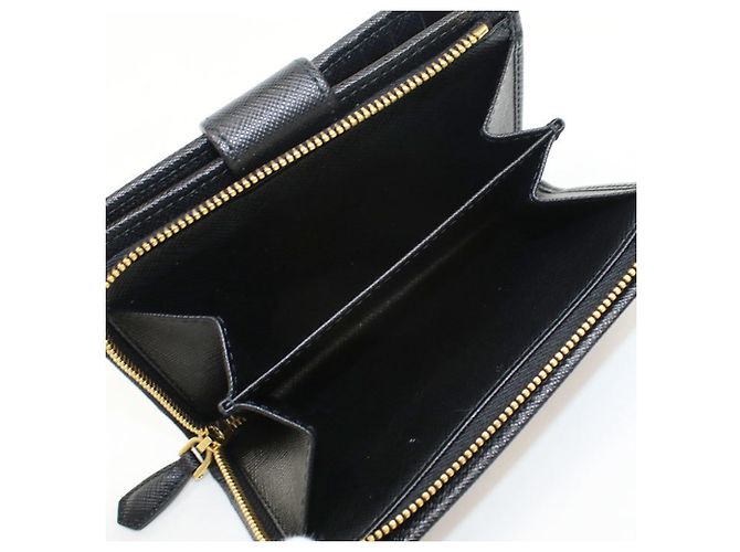 Portafoglio Prada bi-fold in pelle Saffiano nera - vista 5