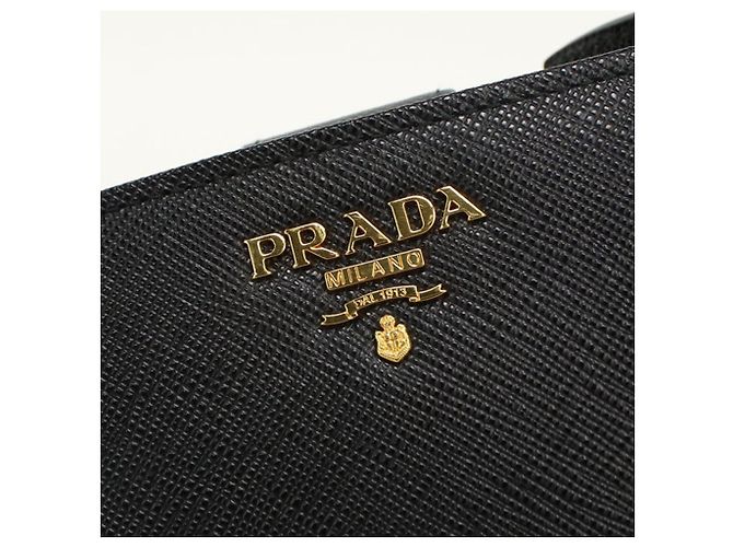 Portafoglio Prada bi-fold in pelle Saffiano nera - vista 7