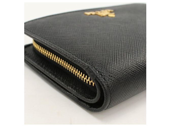 Portafoglio Prada bi-fold in pelle Saffiano nera - vista 8
