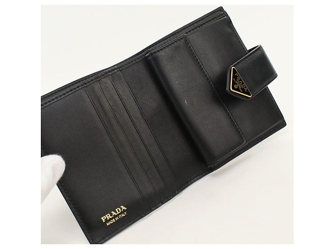 Cartera Bi-Fold Prada 1MV204 Negra de Piel - vista 3