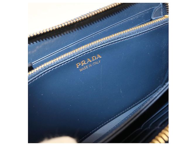 Cartera larga Prada de piel de becerro azul - vista 5