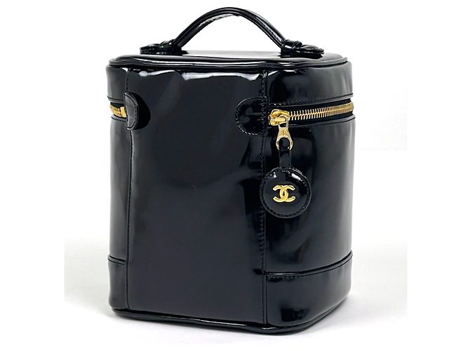 Vanity Neceser Chanel de piel charol negra - vista 2