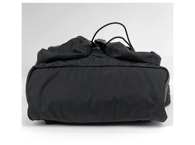 Zaino Gucci in nylon nero e pelle - vista 3