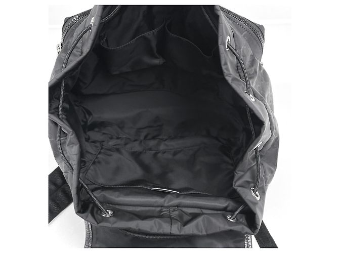 Zaino Gucci in nylon nero e pelle - vista 9