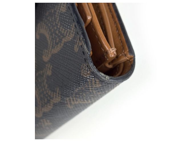 Céline Celine Triomphe Mini Coated Canvas Tri-fold Wallet - view 3