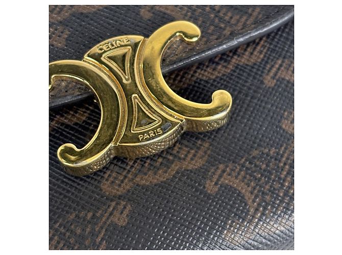 Céline Celine Triomphe Mini Coated Canvas Tri-fold Wallet - view 4