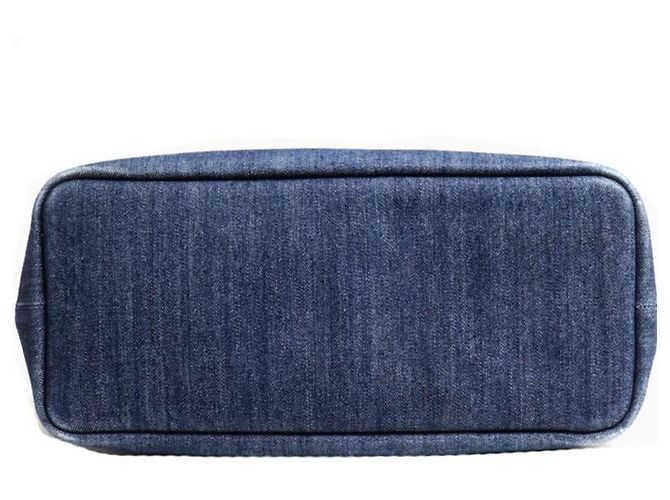 Borsa Tote Prada in denim blu - vista 3
