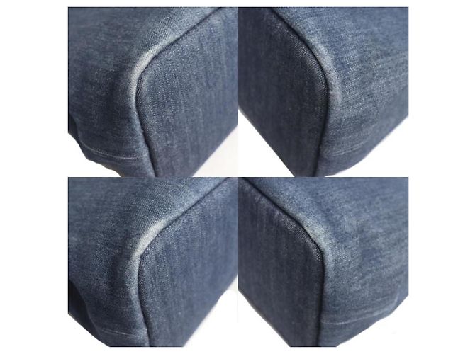 Borsa Tote Prada in denim blu - vista 5