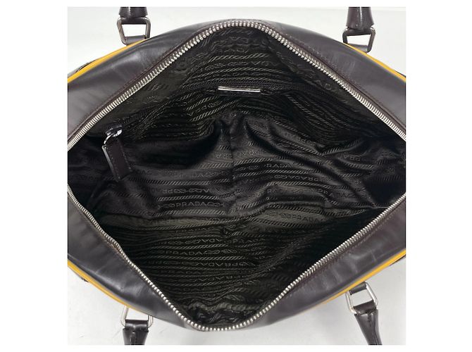 Borsa a tracolla Prada in pelle marrone - vista 8