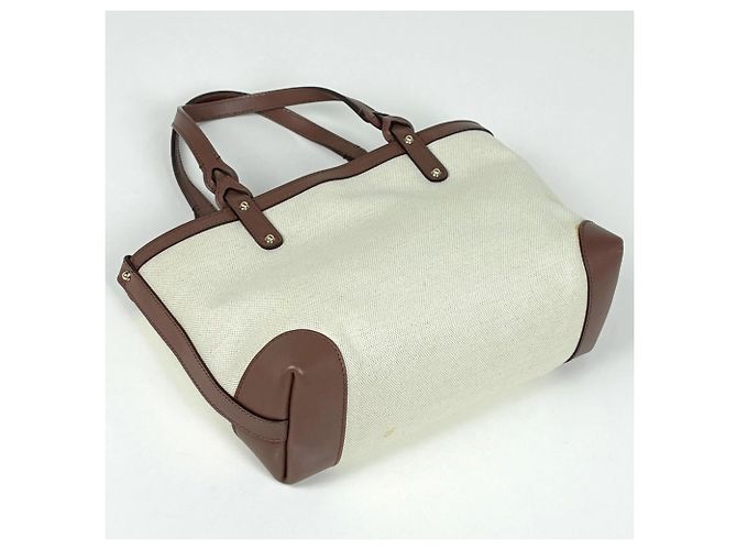 Borsa Tote Gucci in tela e pelle beige e marrone - vista 2
