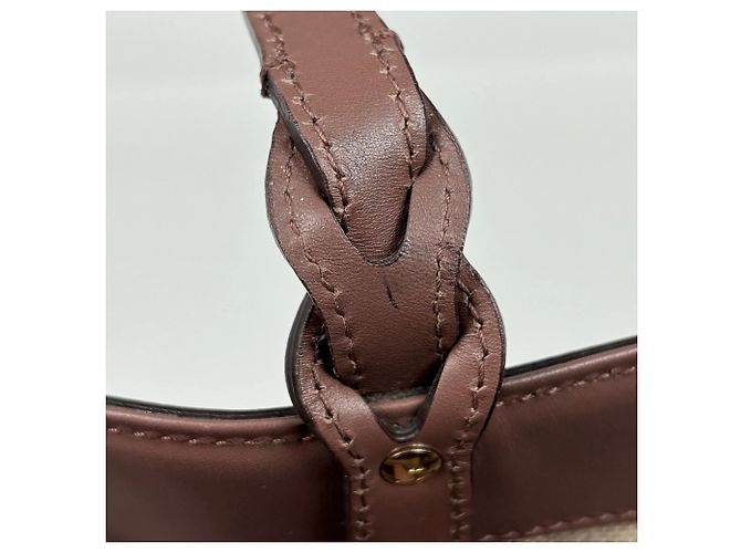 Borsa Tote Gucci in tela e pelle beige e marrone - vista 6