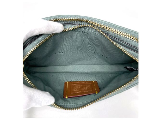 Borsa a tracolla Coach in pelle verde - vista 6