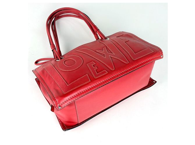 Borsa a tracolla in pelle Anagram Loewe in Red - vista 2