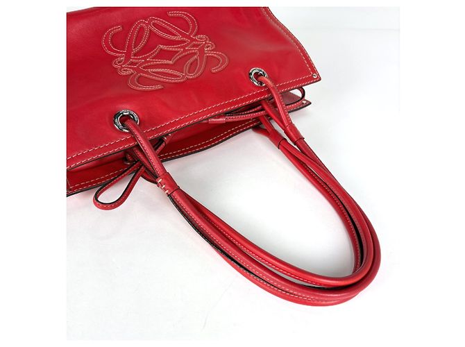Borsa a tracolla in pelle Anagram Loewe in Red - vista 7