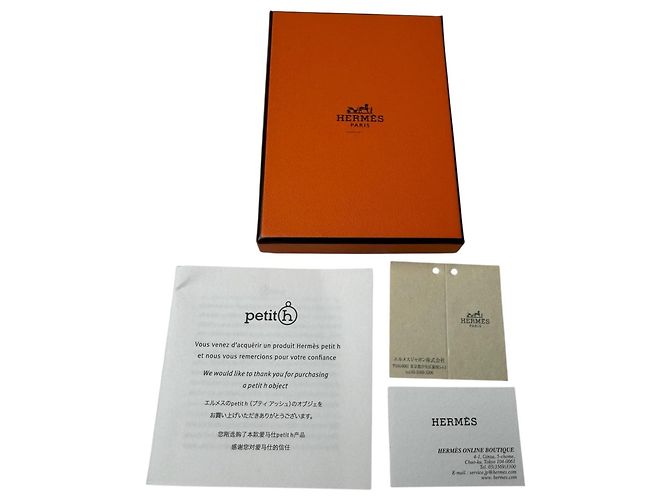 Charm Hermès Petit H Fiocco di Neve Marrone Pelle e Seta - vista 6