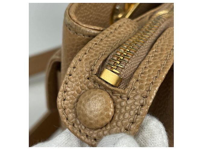 Borsa Tote Chanel in vitello grana beige - vista 6