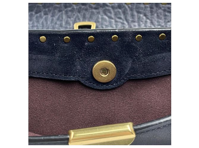 Borsa a mano Coach in pelle blu navy - vista 5