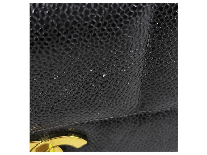Borsa Chanel in pelle di vitello martellata nera - vista 4