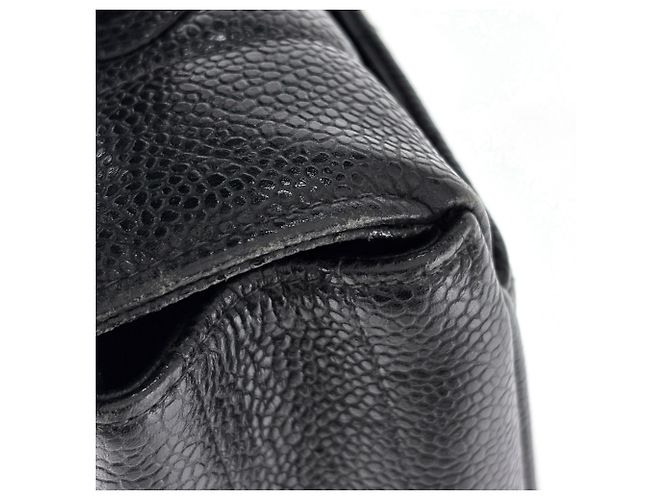 Borsa Chanel in pelle di vitello martellata nera - vista 5