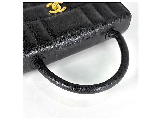 Borsa Chanel in pelle di vitello martellata nera - vista 6