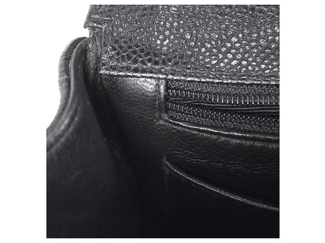 Borsa Chanel in pelle di vitello martellata nera - vista 8