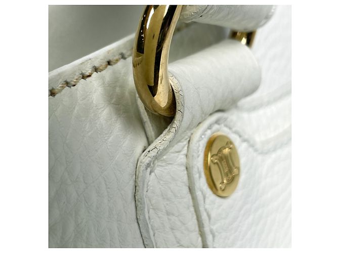Céline Borsa Celine Boogie Bag in pelle bianca - vista 4