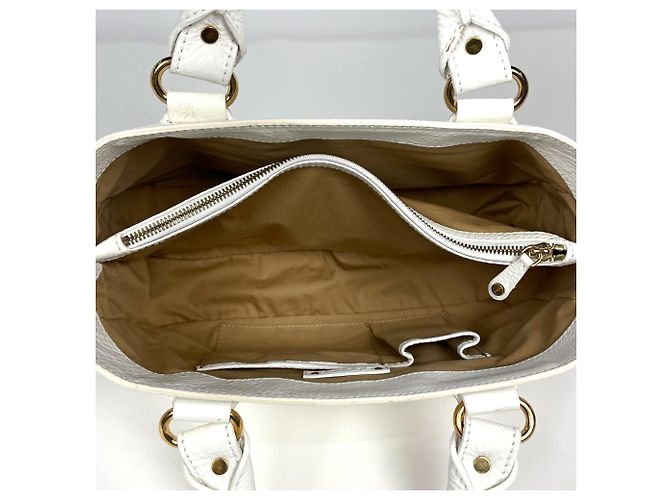 Céline Borsa Celine Boogie Bag in pelle bianca - vista 8