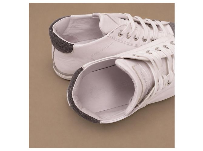 Chanel Sneakers mid-top in pelle bianca - vista 16