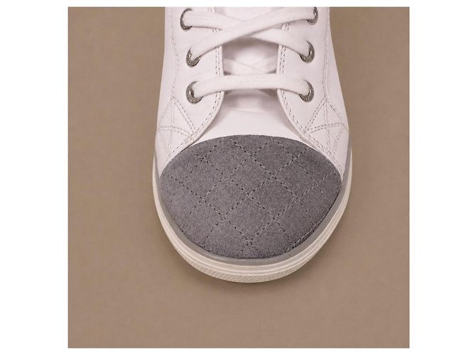 Chanel Sneakers mid-top in pelle bianca - vista 20