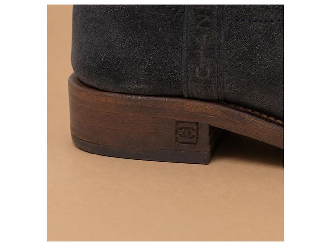 Chanel Sport Collection Botas de gamuza azul oscuro - vista 14