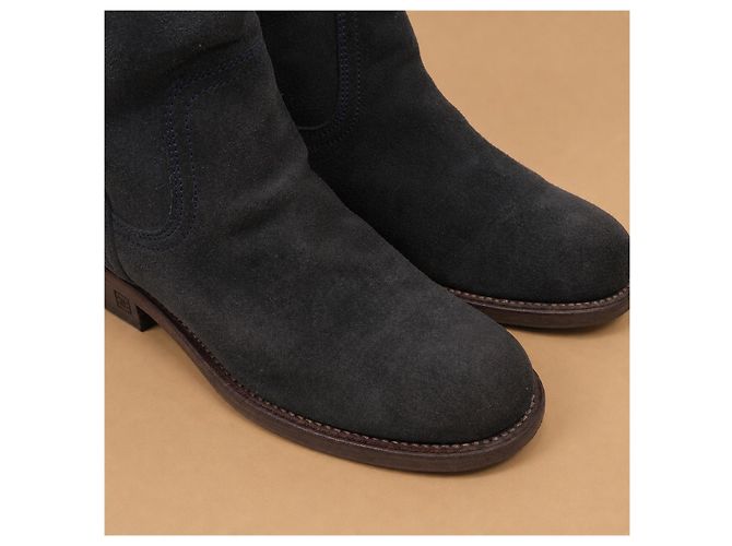 Chanel Sport Collection Botas de gamuza azul oscuro - vista 17