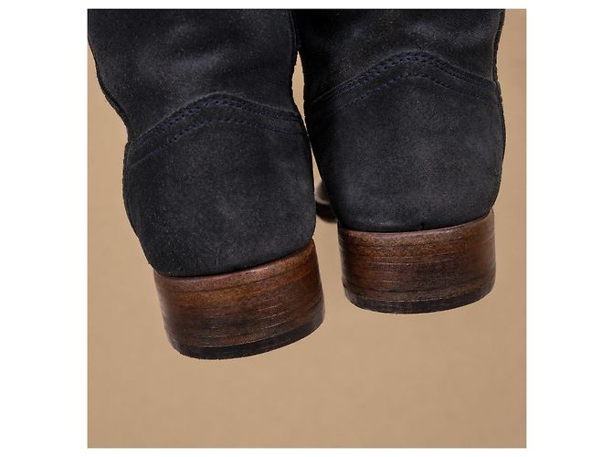 Chanel Sport Collection Botas de gamuza azul oscuro - vista 18