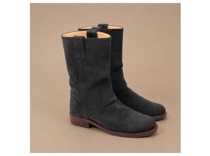 Chanel Sport Collection Botas de gamuza azul oscuro - vista 3