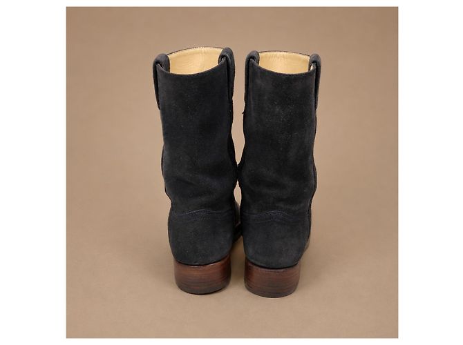 Chanel Sport Collection Botas de gamuza azul oscuro - vista 5