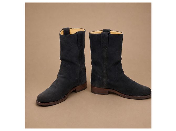 Chanel Sport Collection Botas de gamuza azul oscuro - vista 7