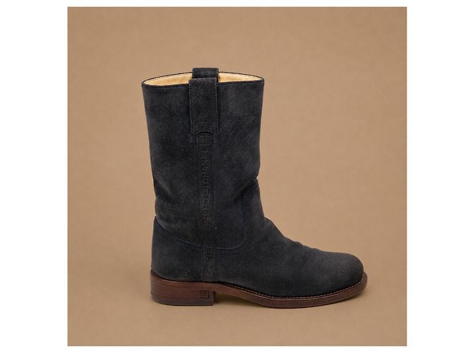 Chanel Sport Collection Botas de gamuza azul oscuro - vista 9