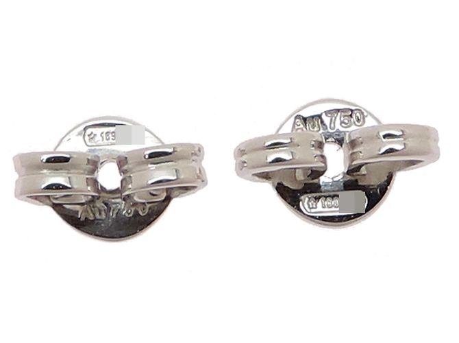 Orecchini a lobo Gucci Double G in oro bianco 18K e diamanti - vista 5