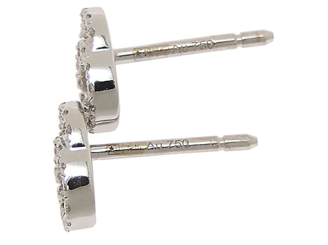 Orecchini a lobo Gucci Double G in oro bianco 18K e diamanti - vista 7