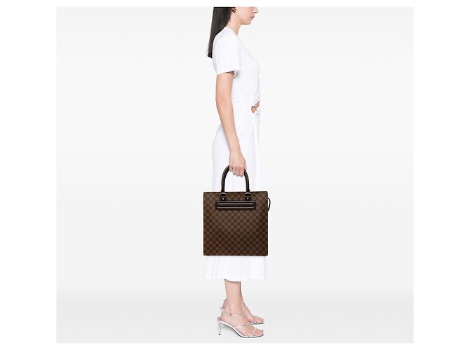 Louis Vuitton Brown Damier Ebene Venice Sac Plat GM - vista 7