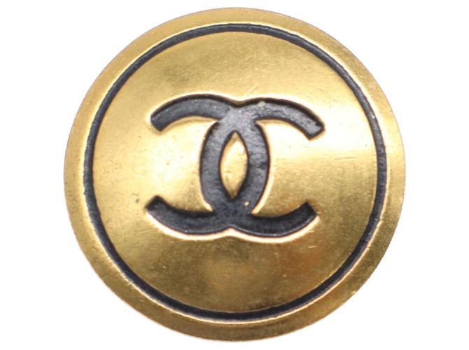 Orecchini a clip rotondi Chanel Gold CC placcati oro e smalto - vista 5