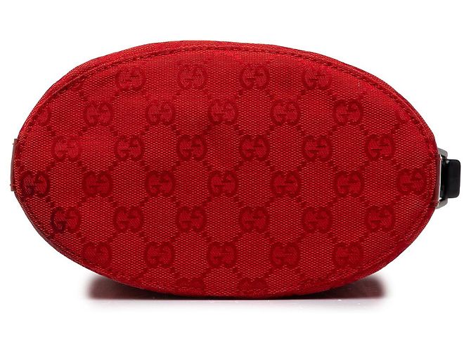 Borsa a secchiello Gucci Red GG Canvas con manico superiore - vista 3