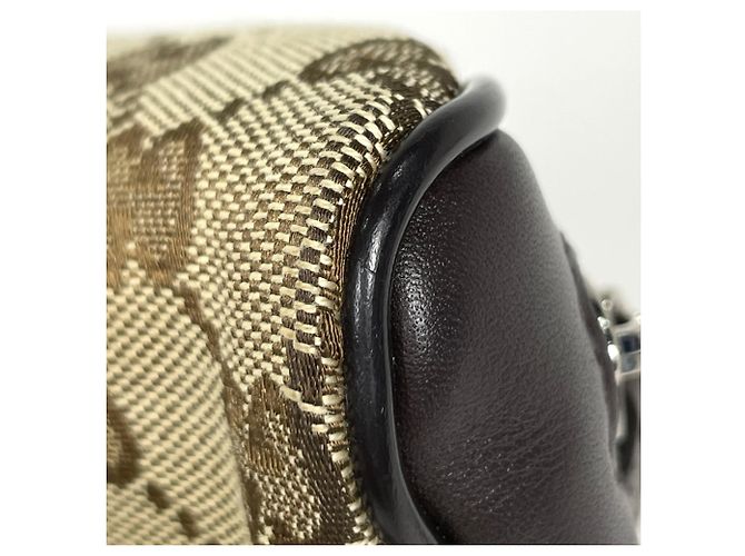 Borsa a tracolla Gucci marrone con motivo GG - vista 4