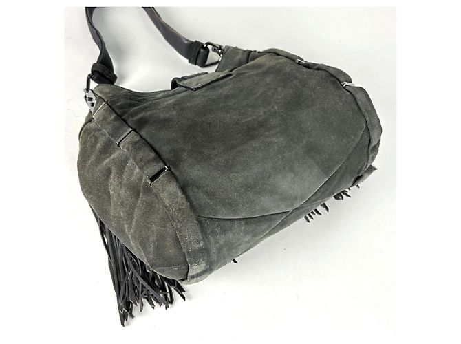 Céline Borsa a tracolla Celine in camoscio grigio - vista 2